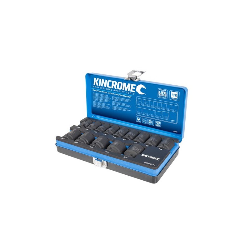 Kincrome Socket Impact Set 14 Piece-  1/2" Dve Met