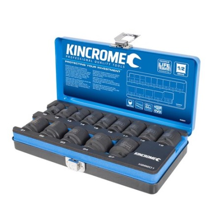 Kincrome Socket Impact Set 14 Piece-  1/2" Dve Met