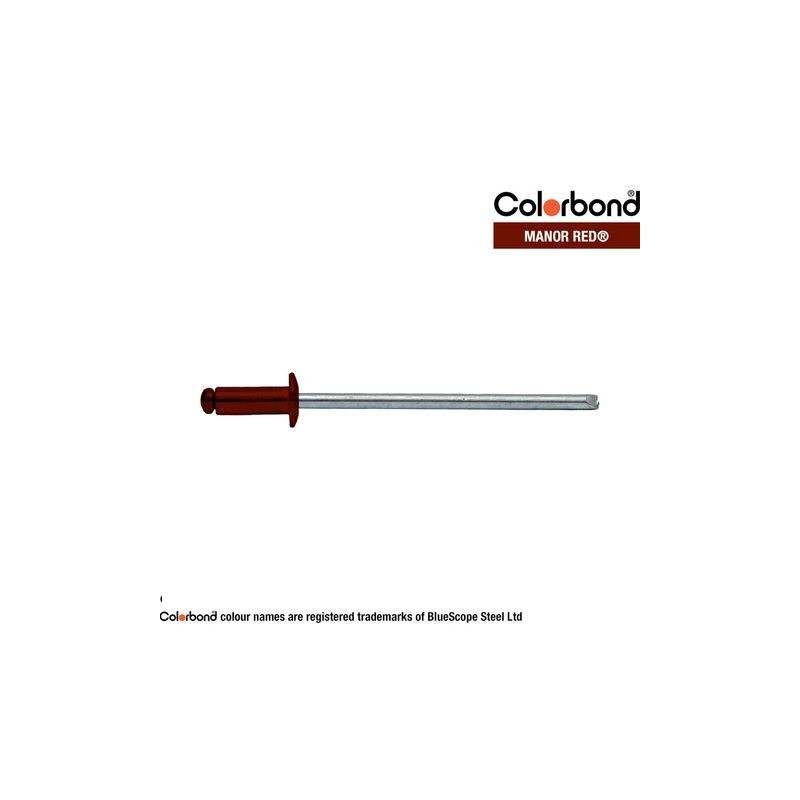 Rivet Alu. 3.2 X 4.8mm Manor Red 1000pk