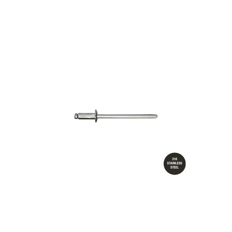 Rivet Stainless Steel 3.2mm X 4.8mm 100pk