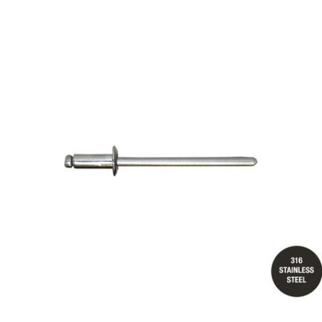 Rivet Stainless Steel 3.2mm X 4.8mm 100pk