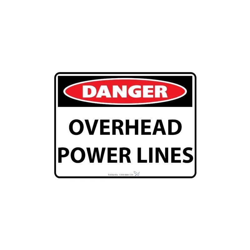 Sign - Danger Powerlines Overhead - 600 X 450mm Metal