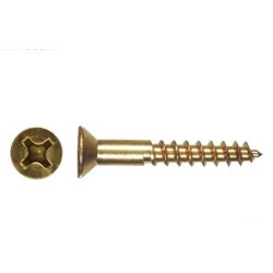 Solid Brass Wood Screw Ph2 Drive - 8g X 40mm (50pk)