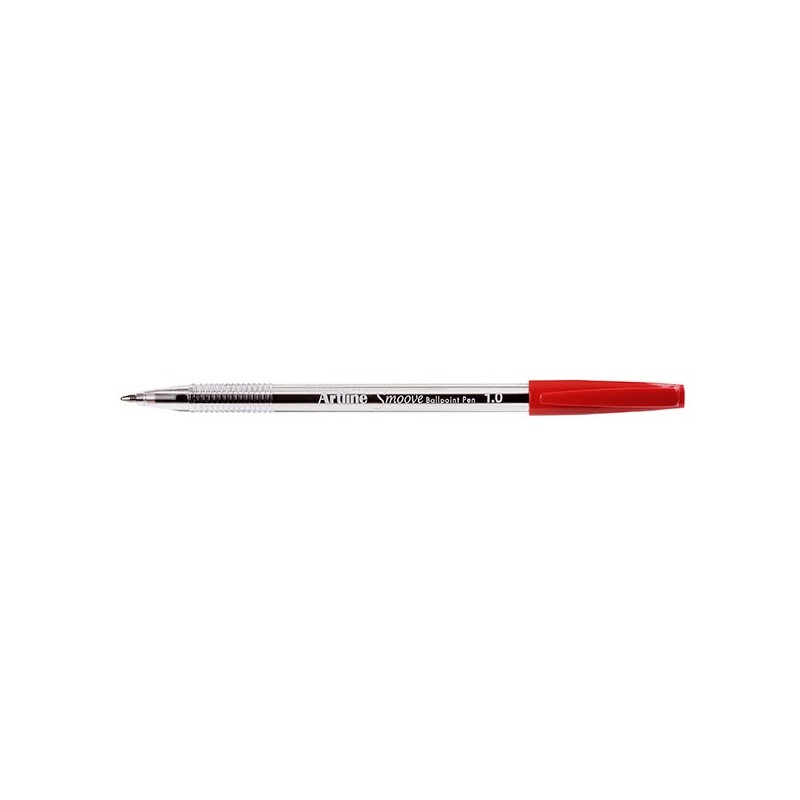 Artline Smoove Ballpoint Pen Medium Red 10pk