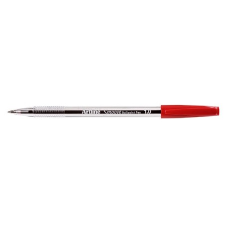 Artline Smoove Ballpoint Pen Medium Red 10pk