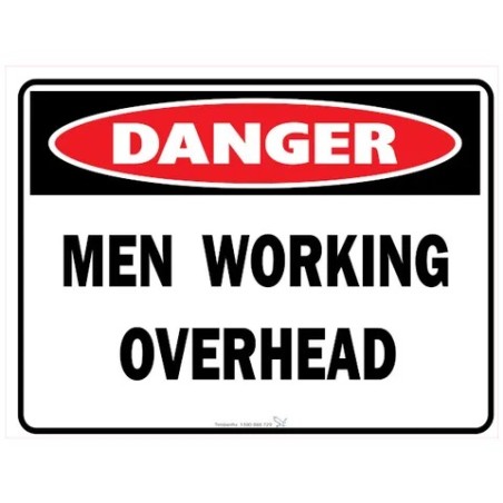 Sign - Danger Men Working Overhead - 600 X 450mm Metal