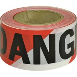 Barricade Tape Red & White Danger 100m Roll