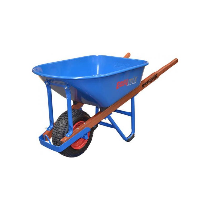 Easymix Wheelbarrow Steel Tray/Wood Handle Narrow Wheel Pneumatic