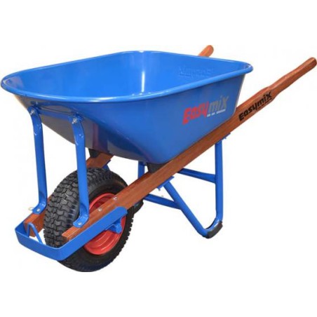 Easymix Wheelbarrow Steel Tray/Wood Handle Narrow Wheel Pneumatic