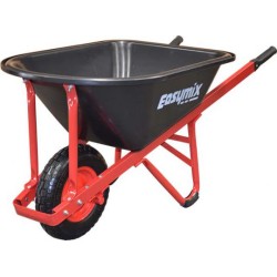 Easymix Wheelbarrow Poly Tray Steel Handle Red