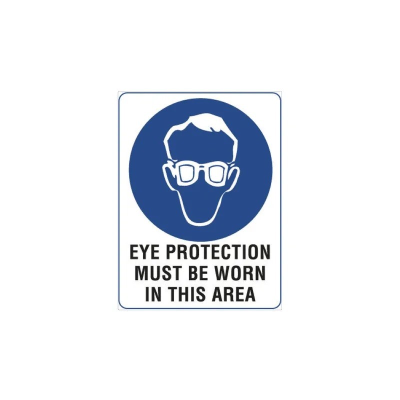 Sign - Eye Protection Must Be Worn - 600 X 400mm Metal