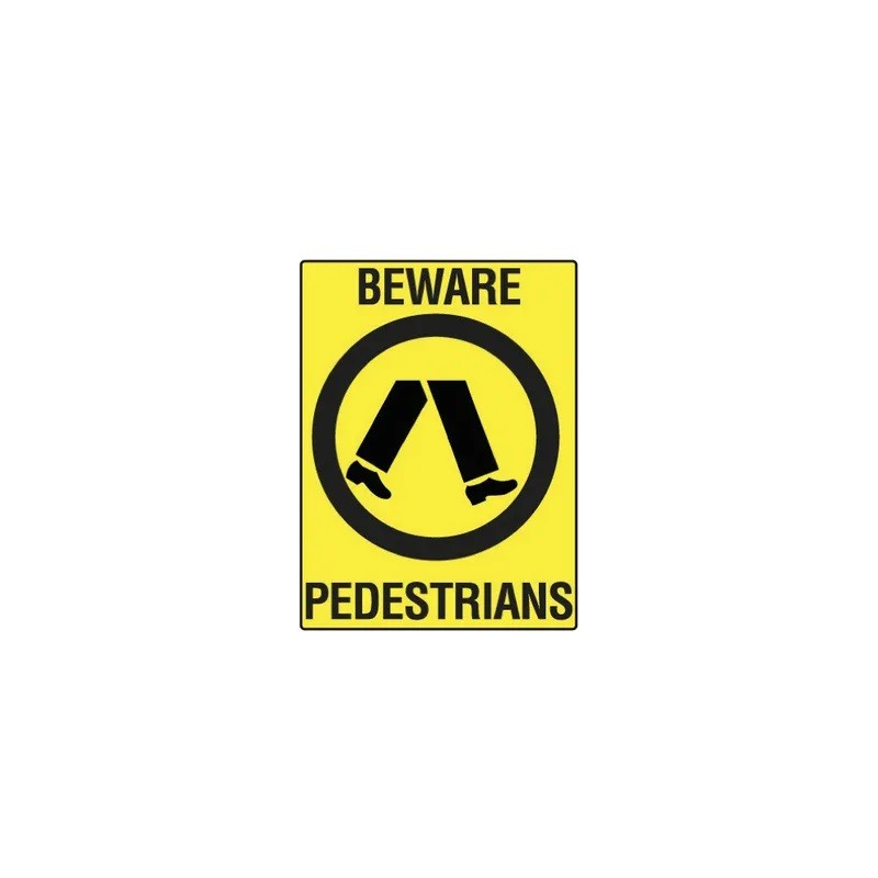 Sign - Beware Pedestrians - 600 X 400mm Metal