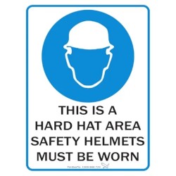 Sign - Safety Helmets Must Be Worn - 600 X 400mm Metal