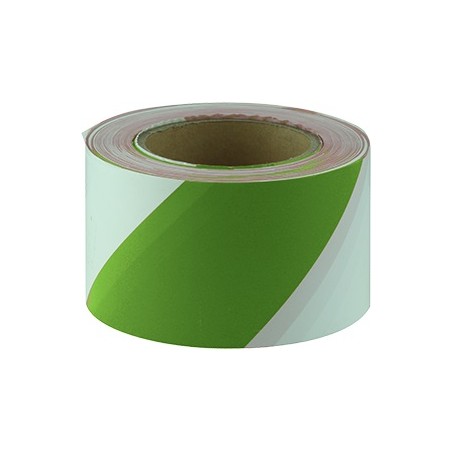 Barricade Tape White & Green 100m Roll