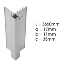 Weathertex Alum. External Box Corner Small 3660mm