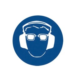 Sticker 200mm Earmuffs & Safety Glasses