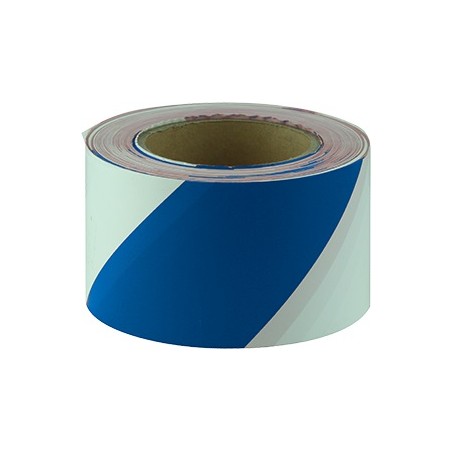 Barricade Tape White & Blue 100m Roll