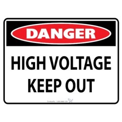 Sign - Danger High Voltage Keep Out - 600 X 450mm Metal