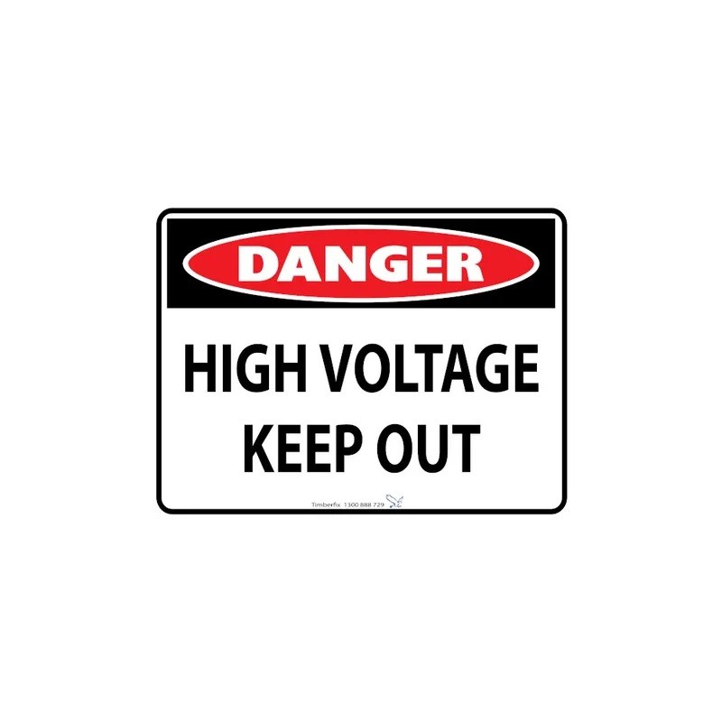 Sign - Danger High Voltage Keep Out - 600 X 450mm Metal