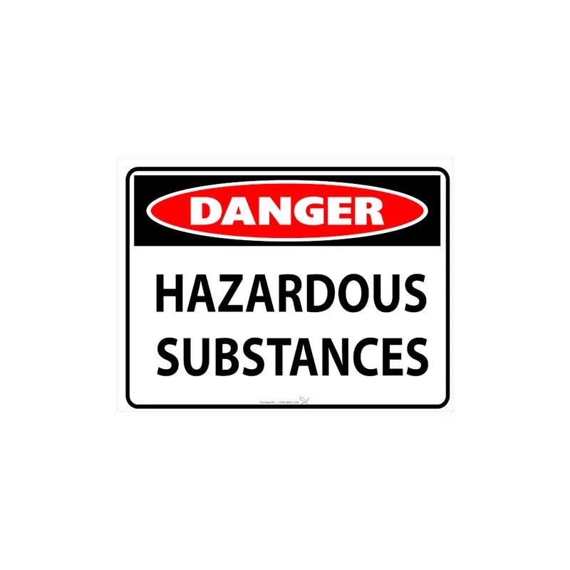 Sign - Danger Hazardous Substances - 600 X 450mm Metal