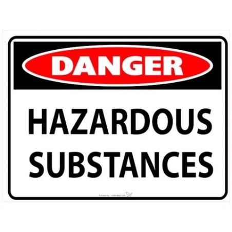 Sign - Danger Hazardous Substances - 600 X 450mm Metal