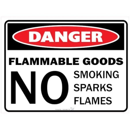 Sign - Danger Flammable Goods - 600 X 450mm Metal