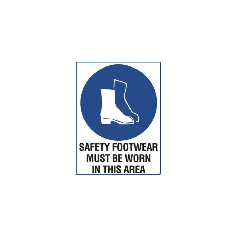 Sign - Safety Footwear Must Be Worn - 600 X 400mm Metal