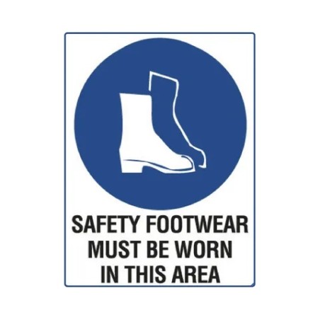 Sign - Safety Footwear Must Be Worn - 600 X 400mm Metal