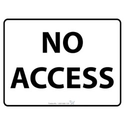 Sign - Black / White No Access - 600 X 400mm Metal