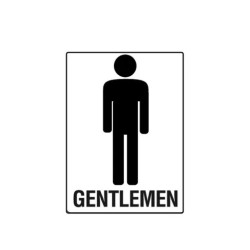 Sign Black/White Gentlemen 300x225mm