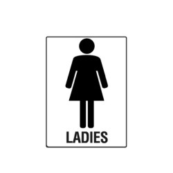 Sign Black/White Ladies 300x225mm Poly