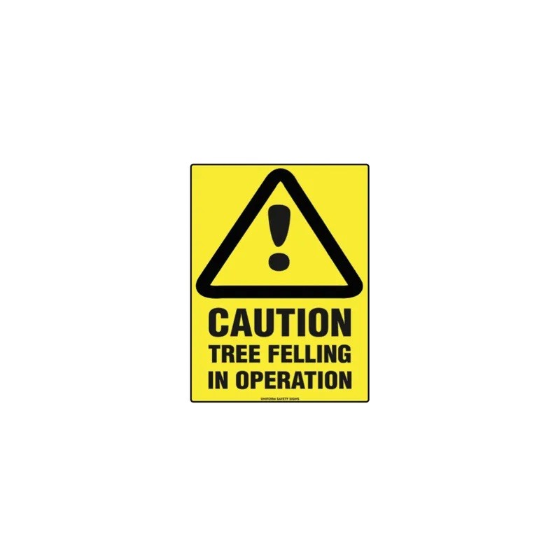 Sign Caution Tree Felling 600x400mm Poly