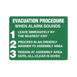 Sign Evacuation Procedure