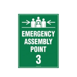 Sign Emergency Assembly Point 3 600x400mm Metal