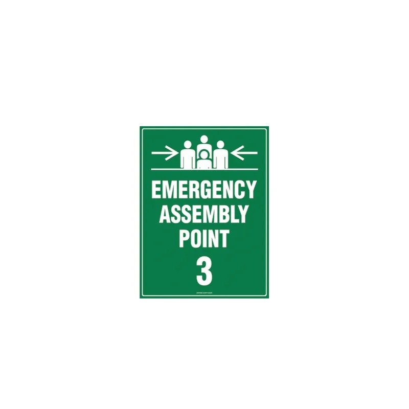 Sign Emergency Assembly Point 3 600x400mm Metal