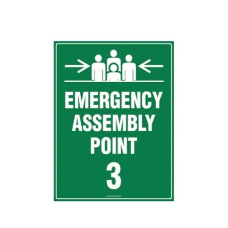 Sign Emergency Assembly Point 3 600x400mm Metal