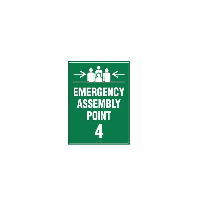 Sign Emergency Assembly Point 4 - 600x400mm Metal