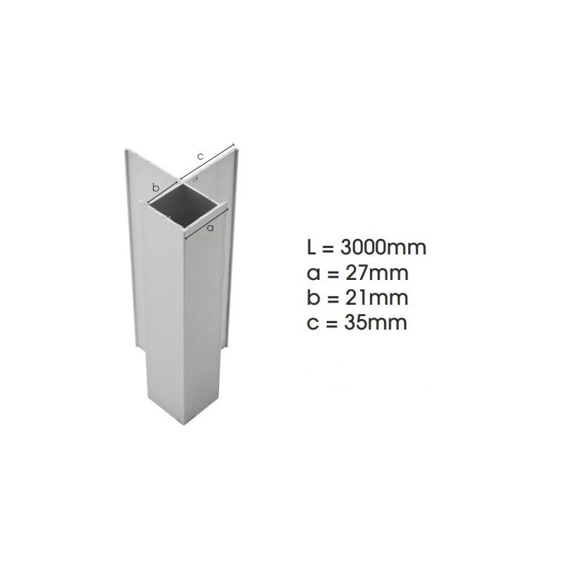 Weathertex Alum. External Box Corner Large 3000mm