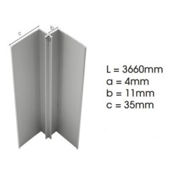 Weathertex Alum. Internal Corner Small 3660mm