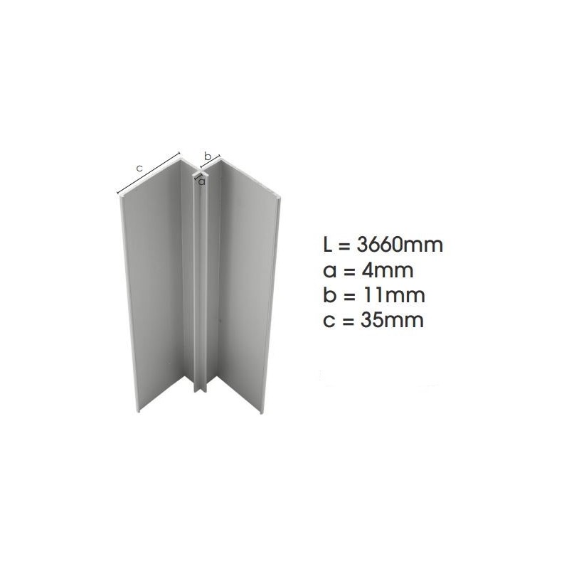 Weathertex Alum. Internal Corner Small 3660mm