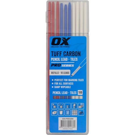 Ox Marking Pencil Tuff Carbon Refill - Coloured For Tiles