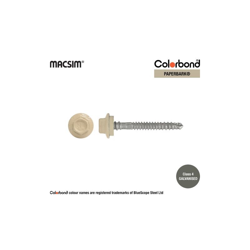 Roofing Screw Zip Paperbark - 12g X 50mm 250pk