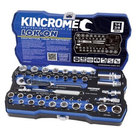 Kincrome Socket Set Metric & Imperial 43 Piece -  1/4" & 3/8"