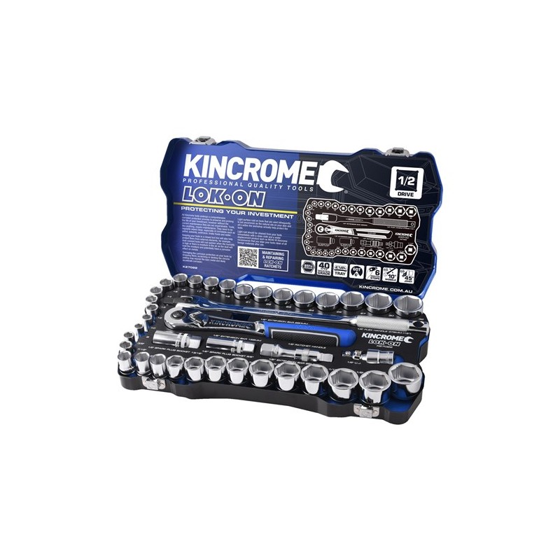 Kincrome Lokon Socket Set Metric/Imperial 1/2" Drive 41pce