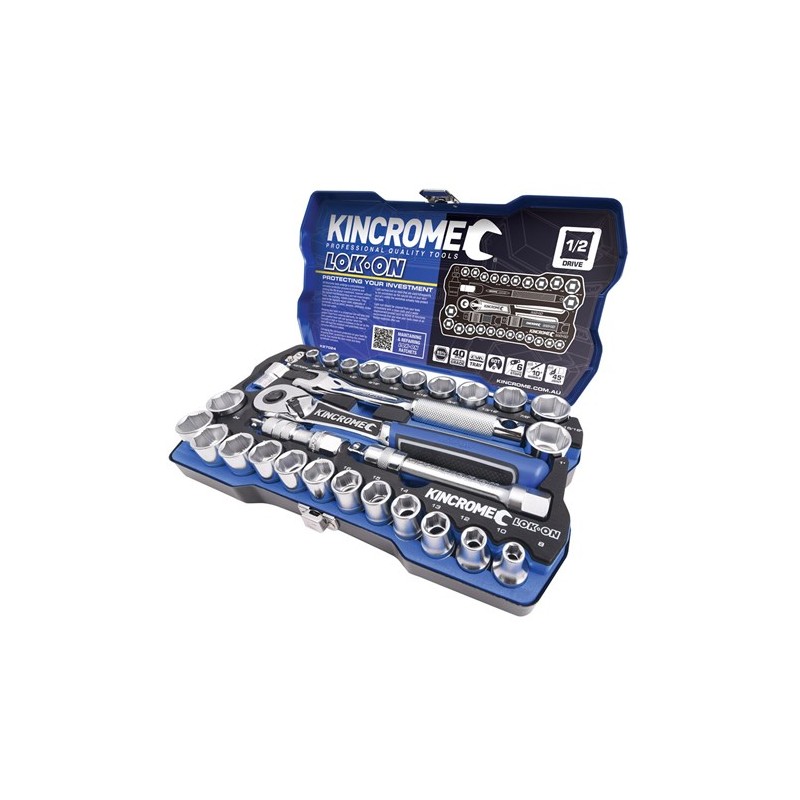 Kincrome Lokon Socket Set Met-Imp 29 Piece - 1/2"drive