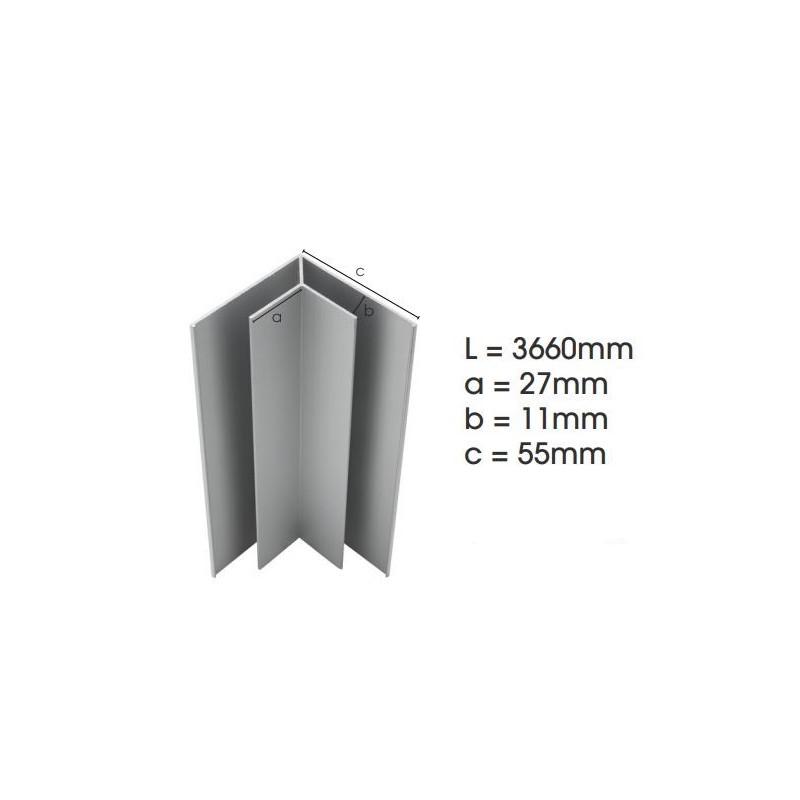 Weathertex Alum. Internal Lf Corner Sml 3660mm