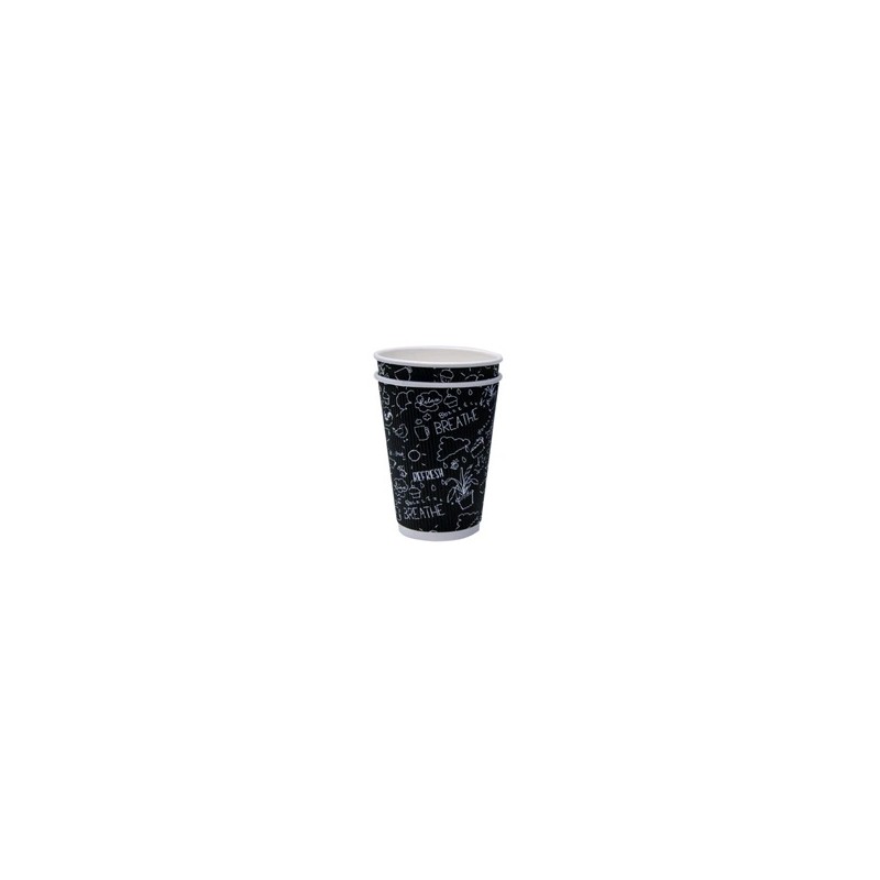 Black Paper Cups Hot Corrugated 237ml - Carton (500)