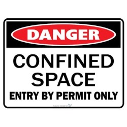 Sign - Danger Confined Space - 600 X 450mm Metal