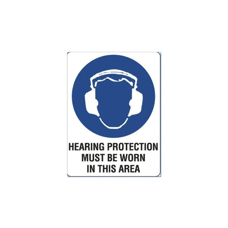 Sign - Hearing Protection Must Be Worn - 600 X 400mm Metal