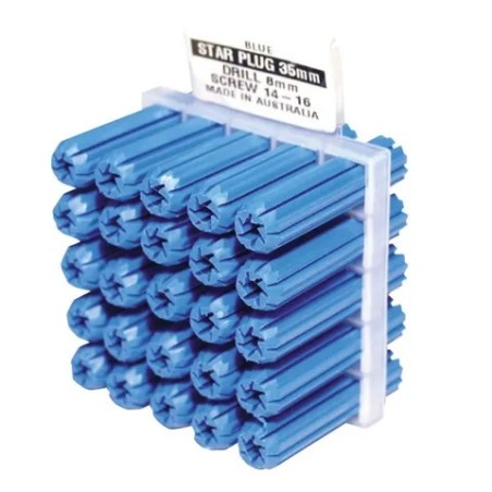 Macsim Wall Plug Blue 8.0 X 50mm 50pk